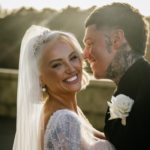 Real Bride - Emma wearing Acacia tiara and S261 veil
