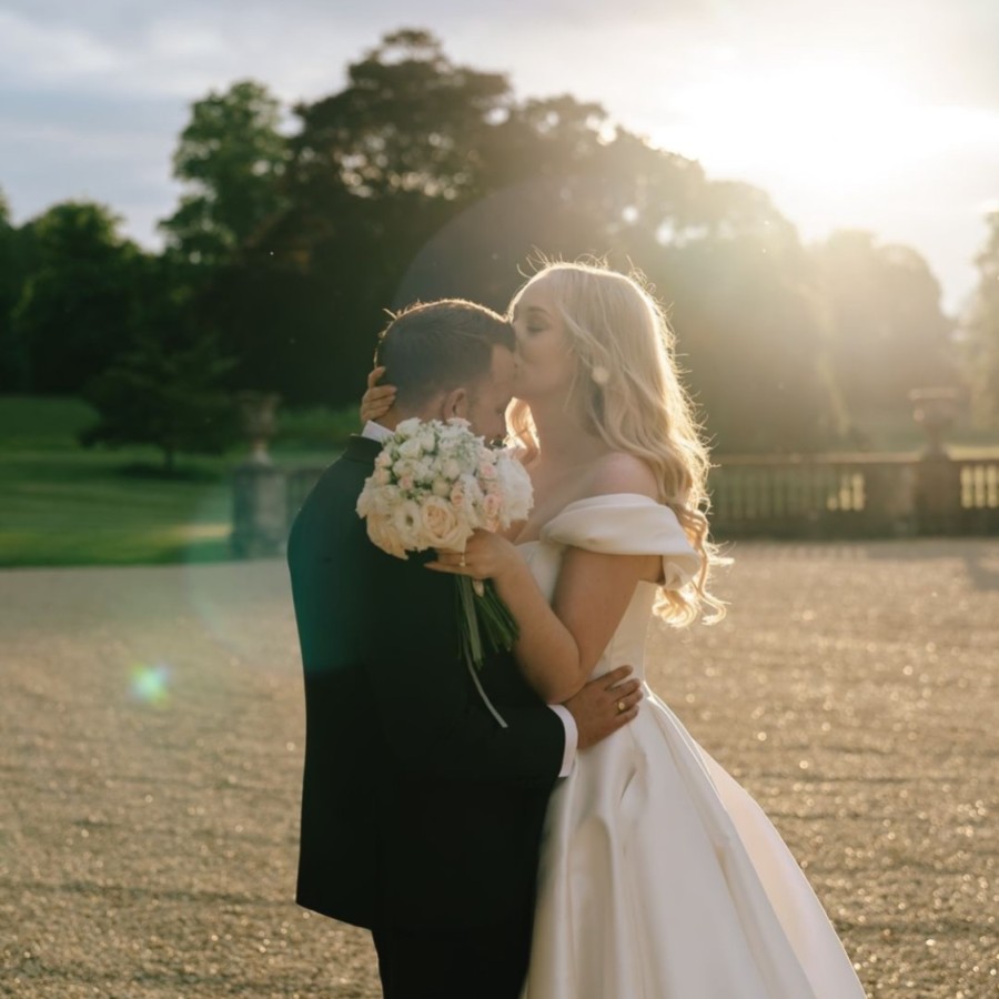 Real Bride - Charlotte wearing Joni kitten heels