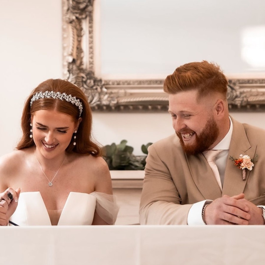 Real Bride - Chloe portant le bandeau Tuscany