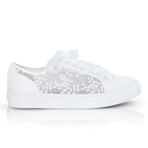 Perfect Bridal Oakley Ivory Embroidered Lace Wedding Sneakers