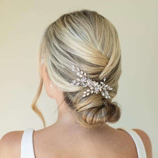 Ivory and Co Silver Shimmer Dainty Crystal and Pearl Hair Comb