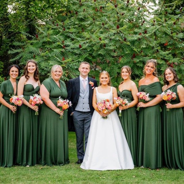 Real Bridesmaids wearing Olive Green Multiway