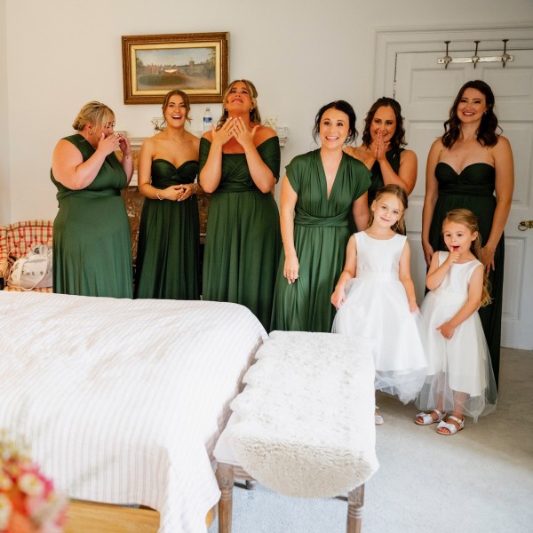 Real Bridesmaids wearing Olive Green Multiway