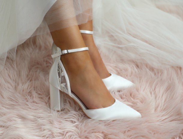 Chaussures de mariage à talon bloc