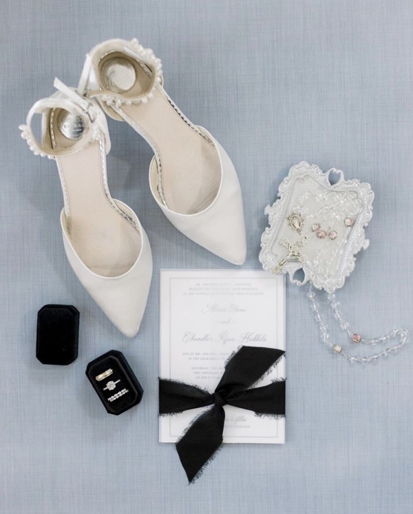 Photo of Perfect Bridal Ella Mid Dyeable Ivory Satin Keshi Pearl Ankle Strap Court Shoes uploaded by A on 22nd January 2024