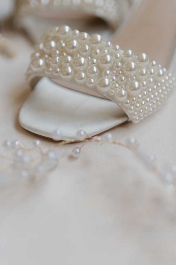 Photo of Perfect Bridal Claire Ivory Satin Pearl Low Block Heel Sandals uploaded by D on 29th August 2024