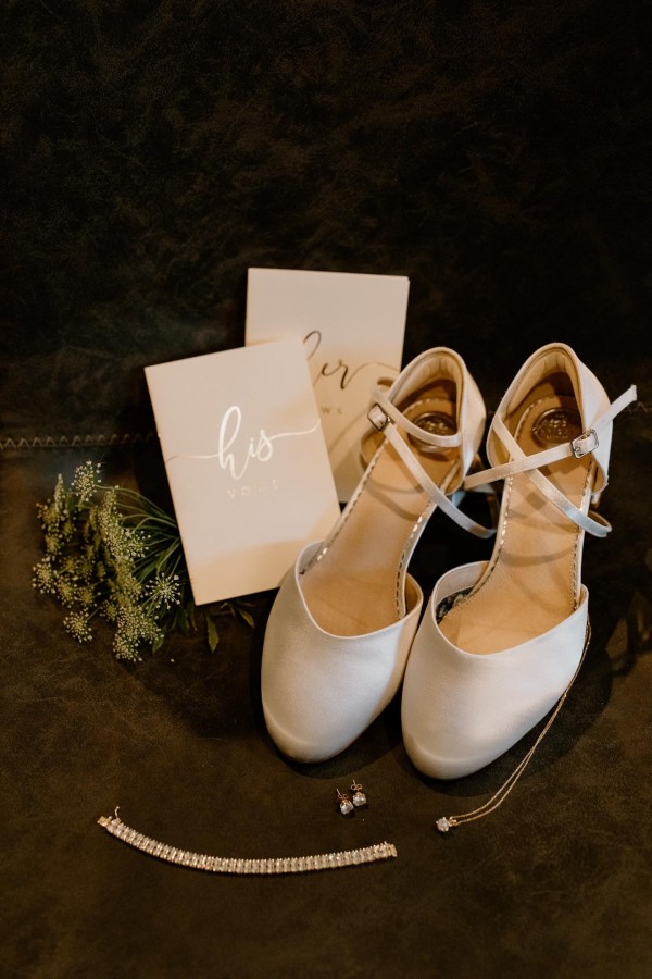 Photo of Perfect Bridal Remi Dyeable Ivory Satin Block Heel Courts with Crossover Straps uploaded by D on 22nd May 2024