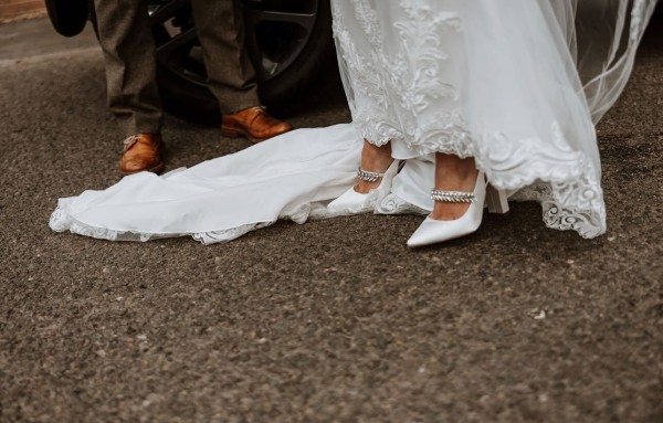 Photo of Rainbow Club Freya Dyeable Ivory Satin Sparkly Slingback Block Heels uploaded by H on 6th September 2022