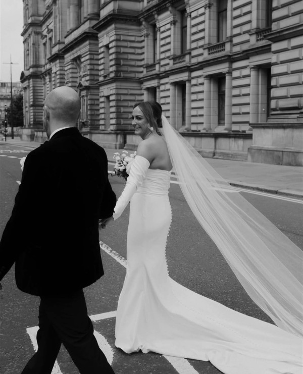 Photo of Bianco Ivory Plain Single Tier Chapel Veil with Cut Edge S226 uploaded by J on 1st March 2025