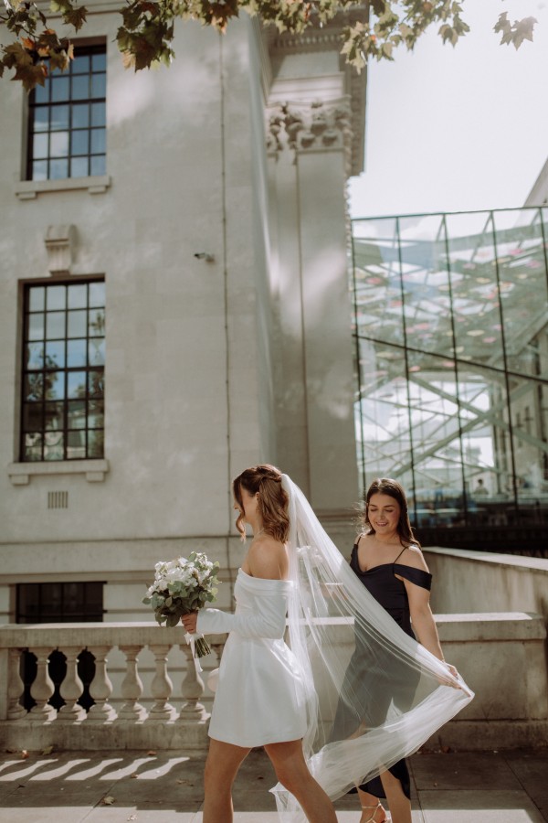 Photo of Bianco Ivory Plain Single Tier Floor Length Veil with Cut Edge S227 uploaded by K on 18th November 2024