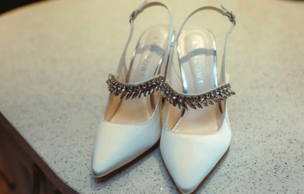 Photo of Rainbow Club Freya Dyeable Ivory Satin Sparkly Slingback Block Heels uploaded by K on 31st August 2022