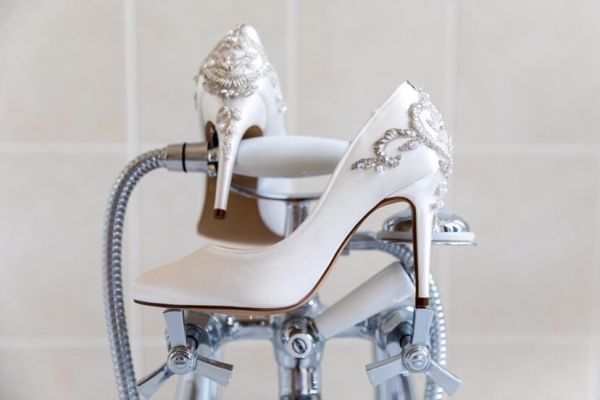 Photo of Rainbow Club Willow Ivory Satin Embellished Heel Court Shoes uploaded by K on 21st October 2021
