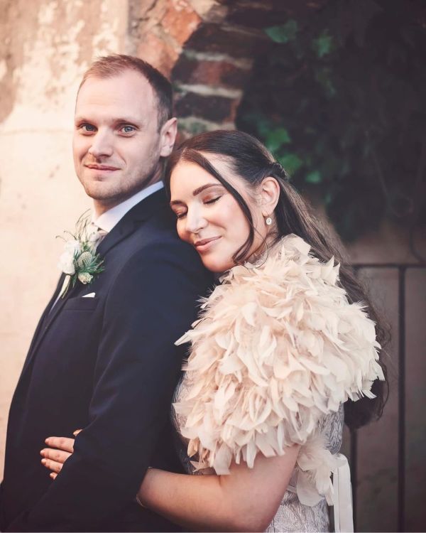 Photo of Bardot Blush Pink Ostrich Feather Bridal Stole uploaded by L on 21st September 2021