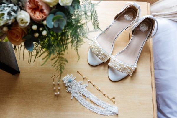 Photo of Perfect Bridal Carrie Ivory Satin Pearl Block Heel Bridal Sandals uploaded by L on 30th April 2024