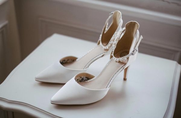 Photo of Perfect Bridal Ella Mid Dyeable Ivory Satin Keshi Pearl Ankle Strap Court Shoes uploaded by RR on 17th June 2022