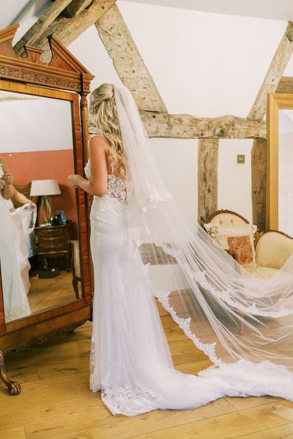 Photo of Bianco Two Tier Delicate Beaded Lace Edge Cathedral Veil S258 uploaded by S on 18th November 2022
