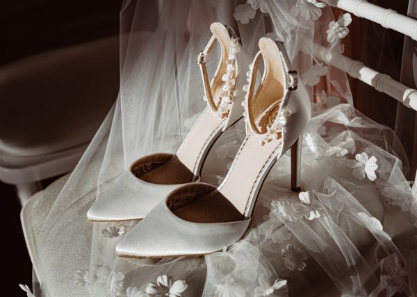 Photo of Perfect Bridal Ella Dyeable Ivory Satin Keshi Pearl Ankle Strap Court Shoes uploaded by S on 19th July 2021