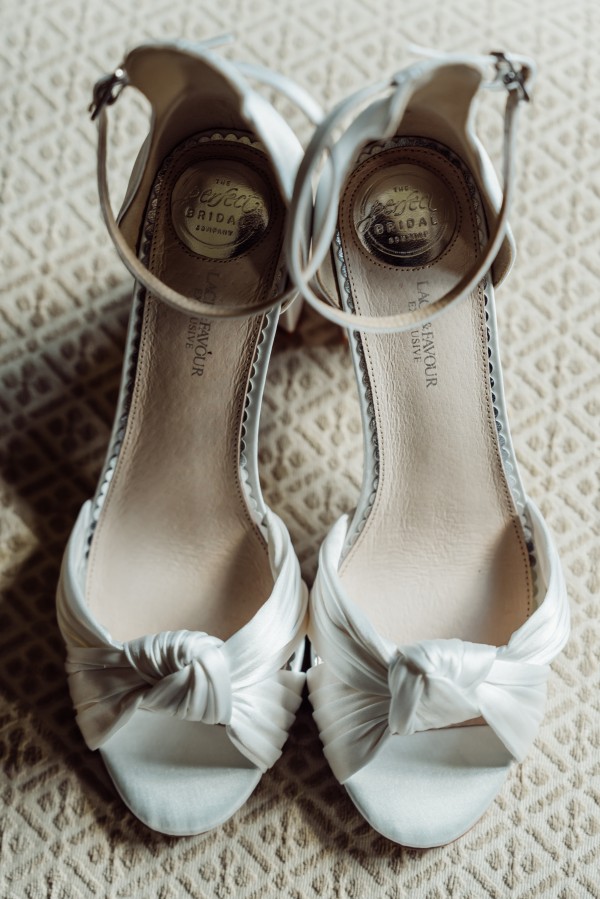 Photo of Perfect Bridal Lucinda Ivory Satin Knotted Block Heel Sandals uploaded by T on 24th October 2024