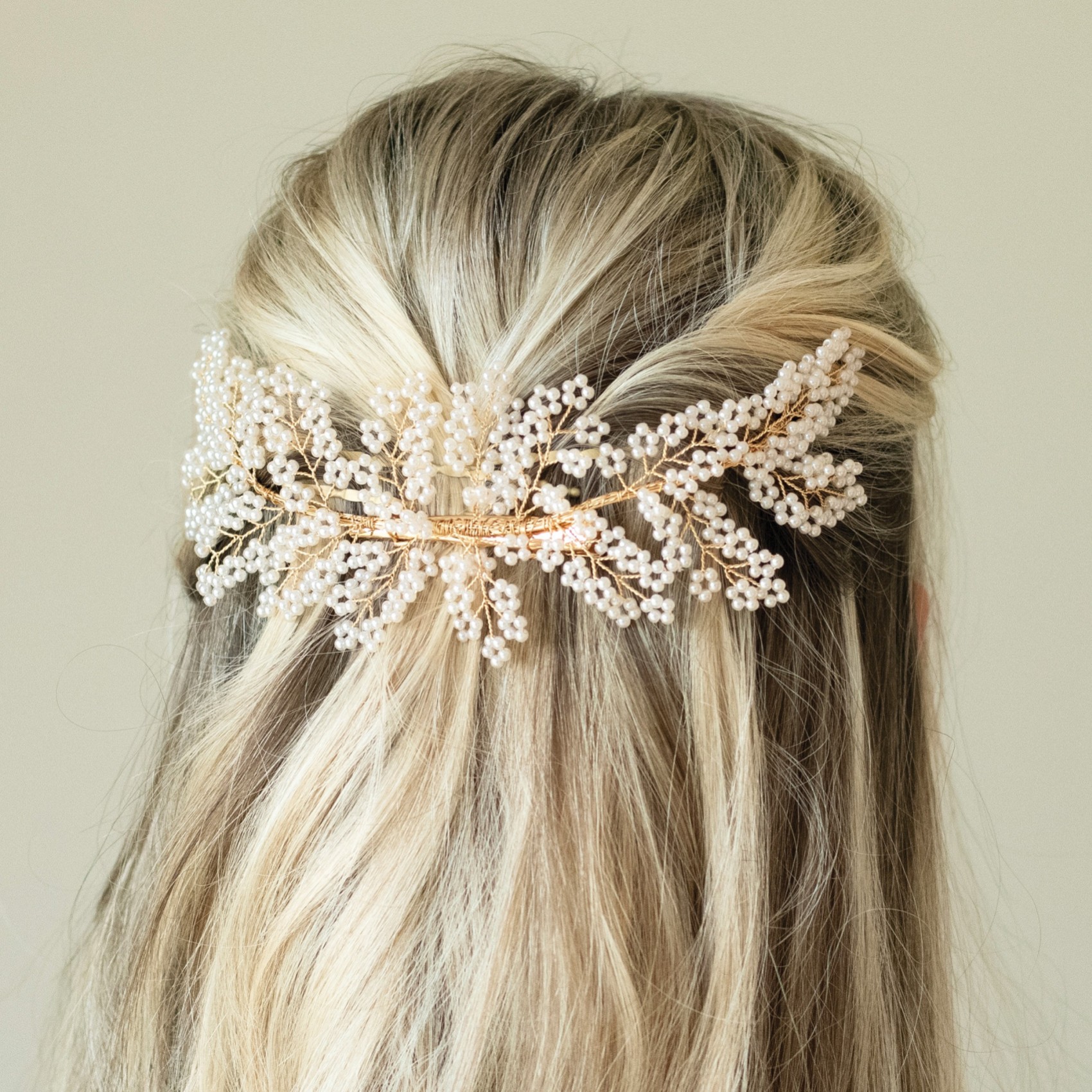 KIRA // Gold Pearl&opal Rhinestone Hair Pin,bride Hair Accessory,bride  Comb, Bride Headpiece, Bridal Hair Clip, Boho Bridal Hair Pin Jewelry -   Canada
