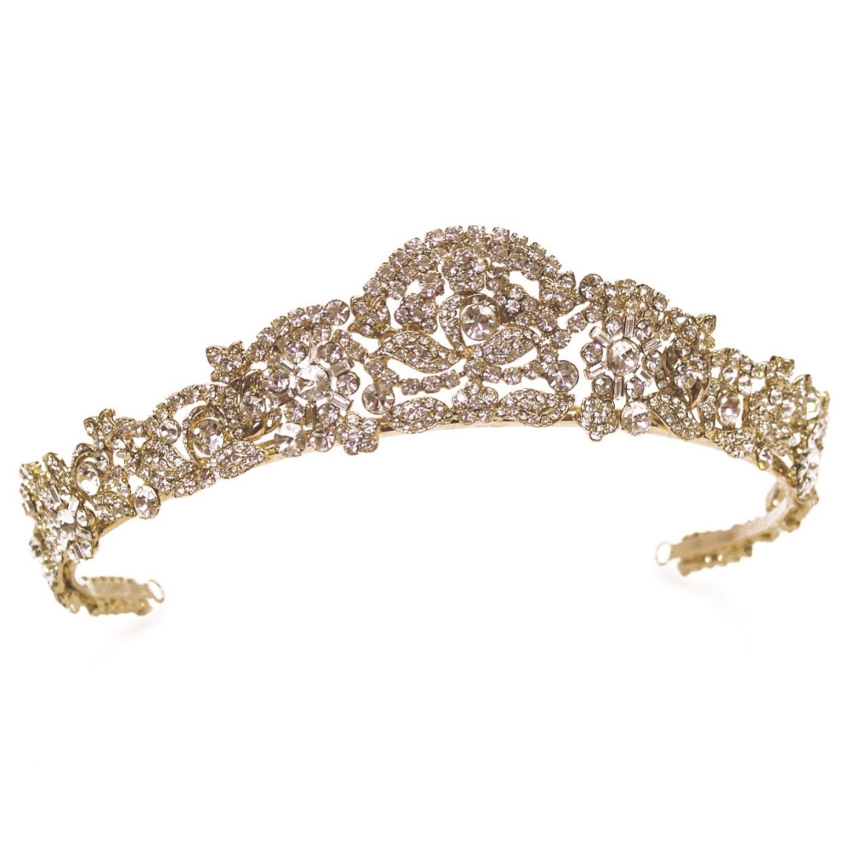 Ivory and Co Marcella Gold Art Deco Crystal Embellished Wedding Tiara