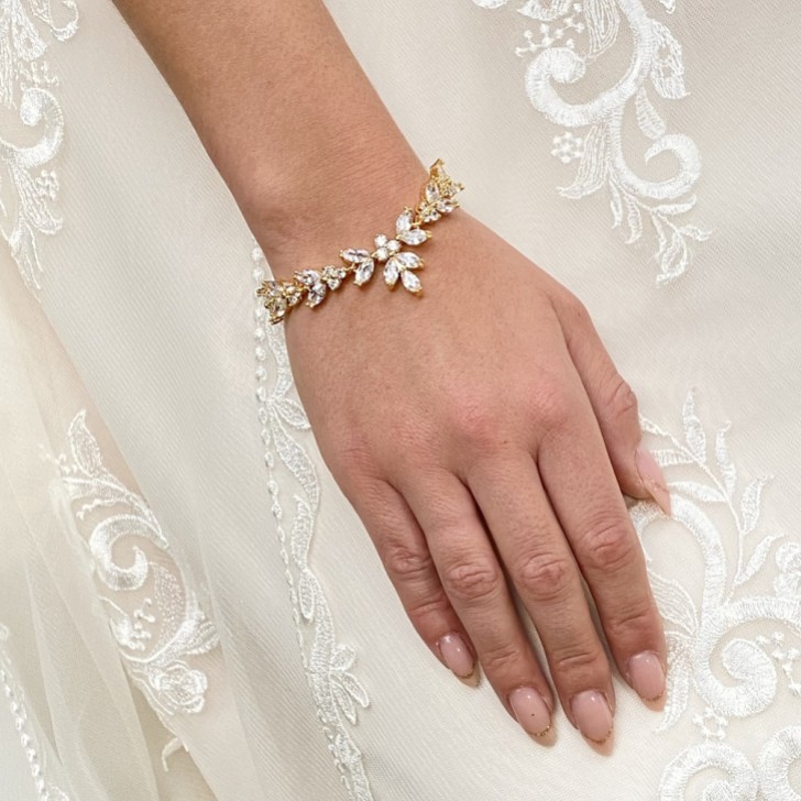 Adelaide Gold Vintage Inspired Crystal Bracelet