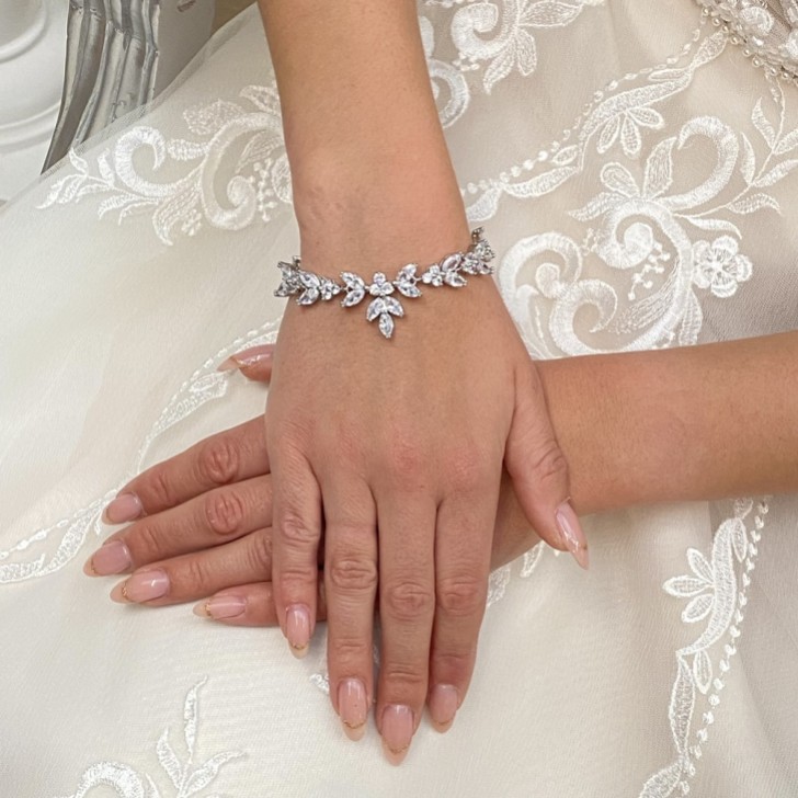 Adelaide Silver Vintage Inspired Crystal Bracelet
