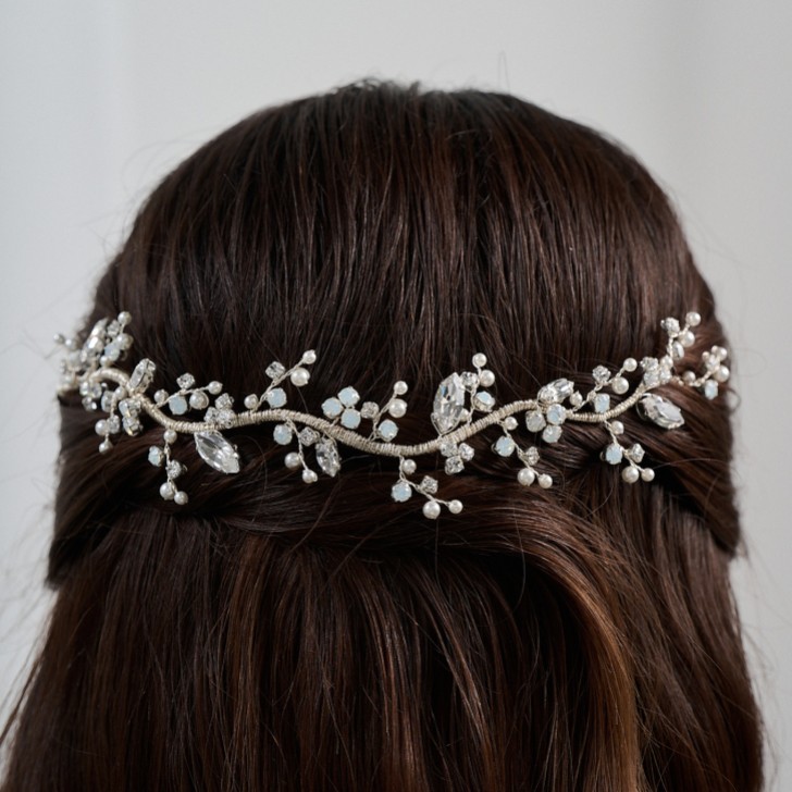 Adeline Opal Kristall und Perle Hochzeit Haarsträhne