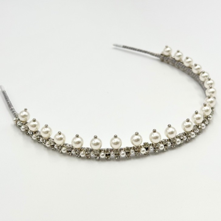 Albany Vintage Low Pearl and Crystal Bridal Tiara