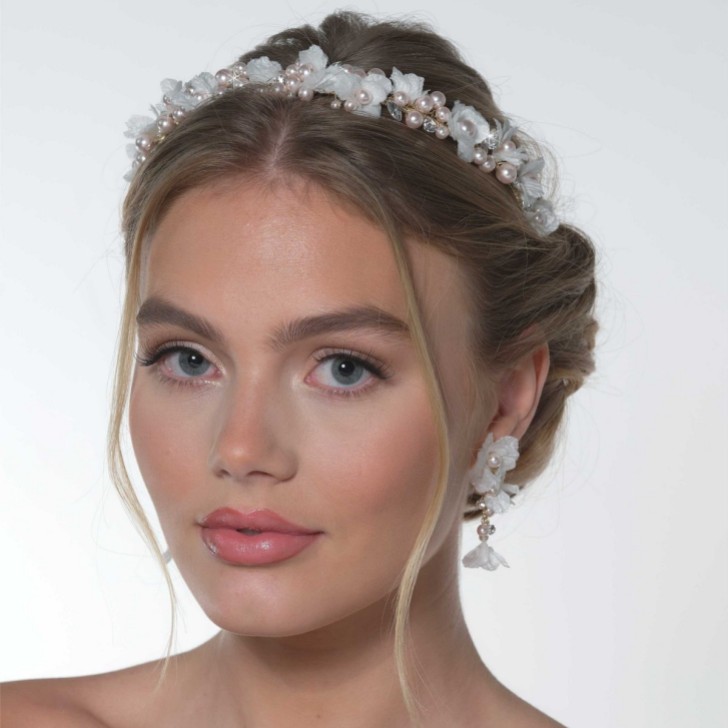 Amaryllis Blush Pearls Floral Headband