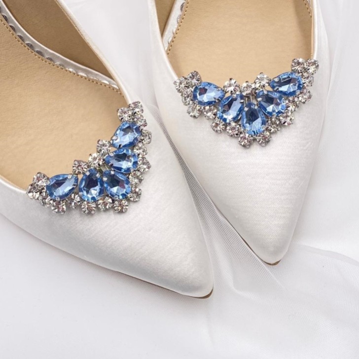 Arcadia Light Sapphire Crystal Shoe Clips