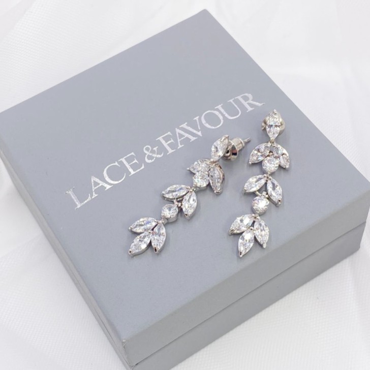 Aria Silver Cubic Zirconia Drop Earrings