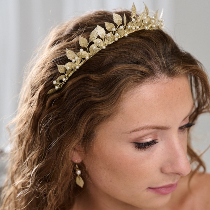 Arianna Aurelia Pearl and Leaves Bridal Headband AR635