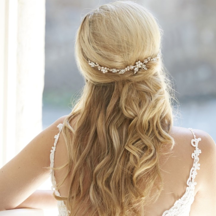 Arianna Calista Pearl and Crystal Mini Wedding Hair Vine AR575