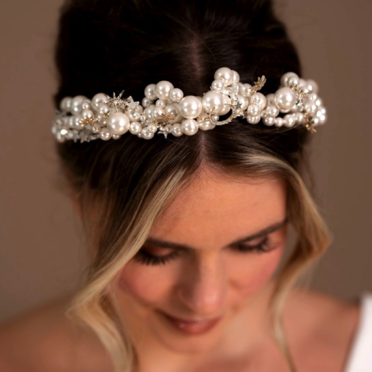 Arianna Celestial Pearl Embellished Bridal Headband AR716
