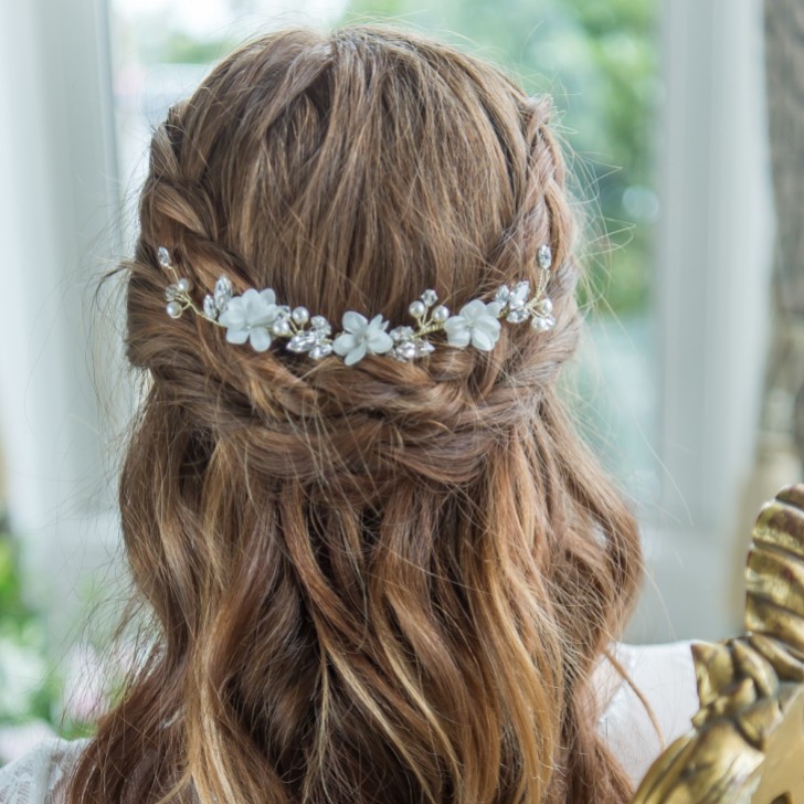 Arianna Floral Bridal Hair Vine on Comb AR531