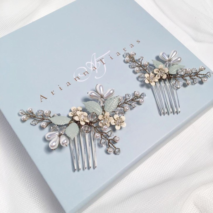 Arianna Forget Me Not Floral Mini Combs AR600