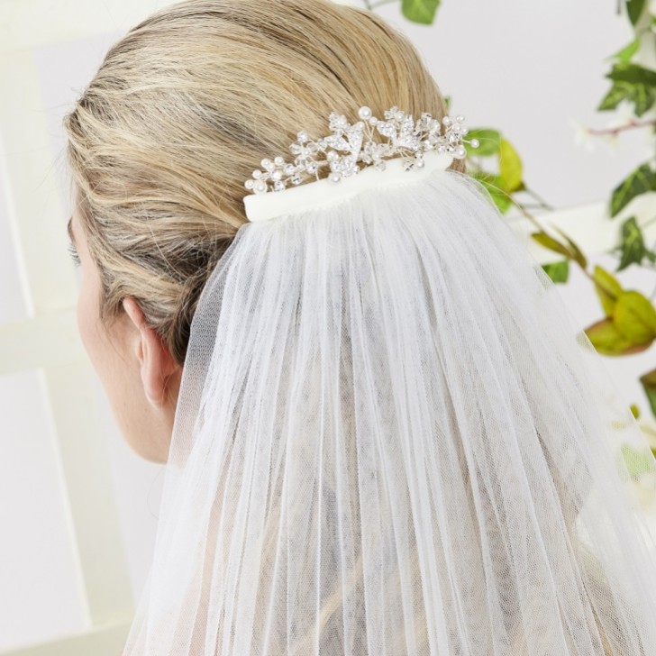 Arianna Hedgerow Pearl and Crystal Bridal Veil Comb AR552