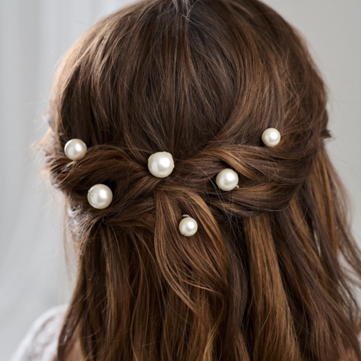 Arianna Purity Set of 6 Pearl Wedding Hair Pins ARP617