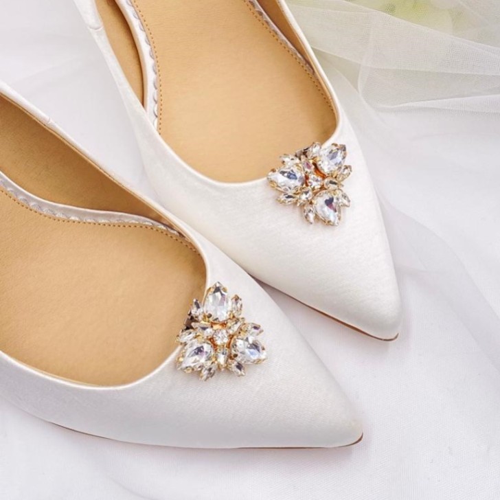 Artesia Gold Crystal Shoe Clips