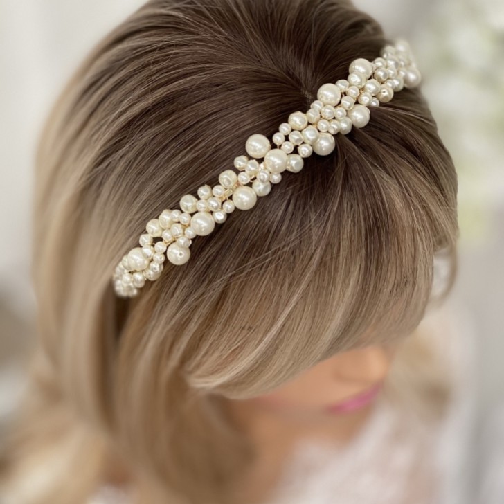 Bella Freshwater Pearl Gold Wedding Headband