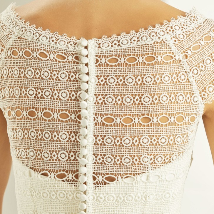 Bianco Ivory Boho Lace Short Sleeve Wedding Bolero E278