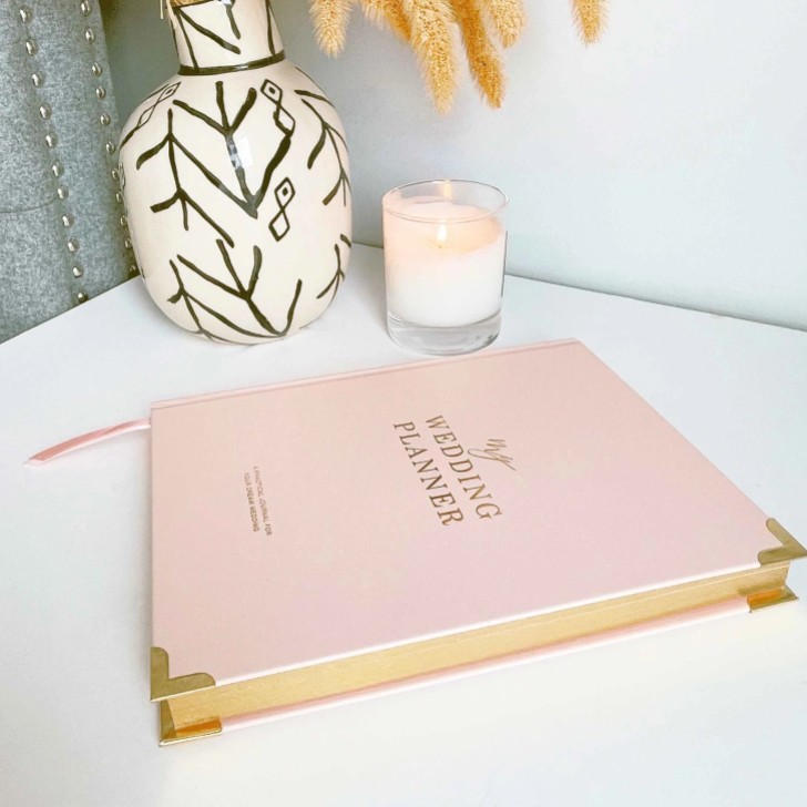 Blush and Gold Luxury Wedding Planner Book with Gilded Edges