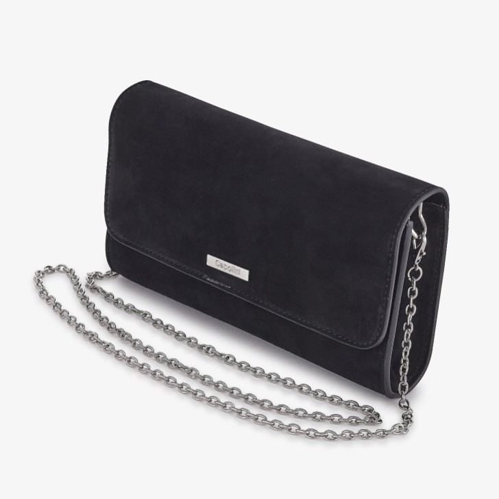 Capollini Pochette in pelle scamosciata nera