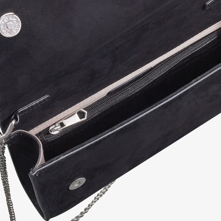 Capollini Black Suede Clutch Bag