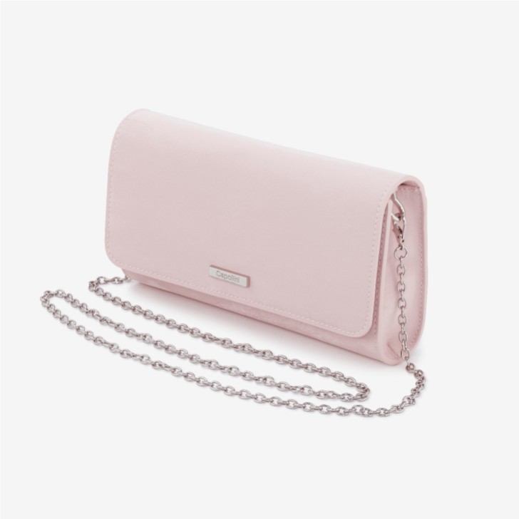 Capollini Blush Pink Suede Clutch Bag