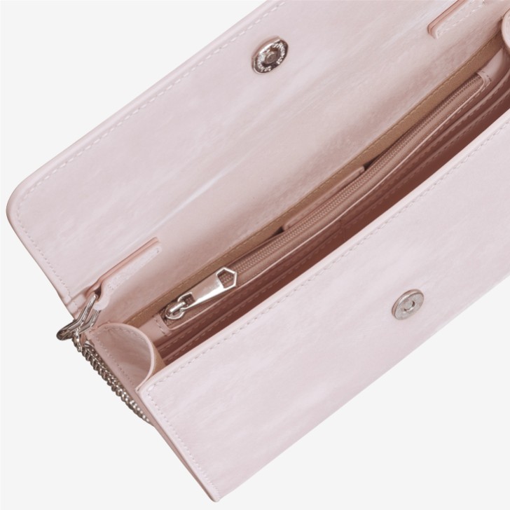 Capollini Blush Pink Suede Clutch Bag