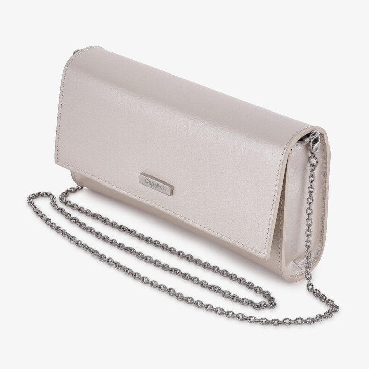 Capollini Champagner Leder Clutch Tasche