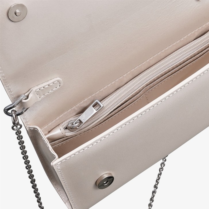 Capollini Champagner Leder Clutch Tasche