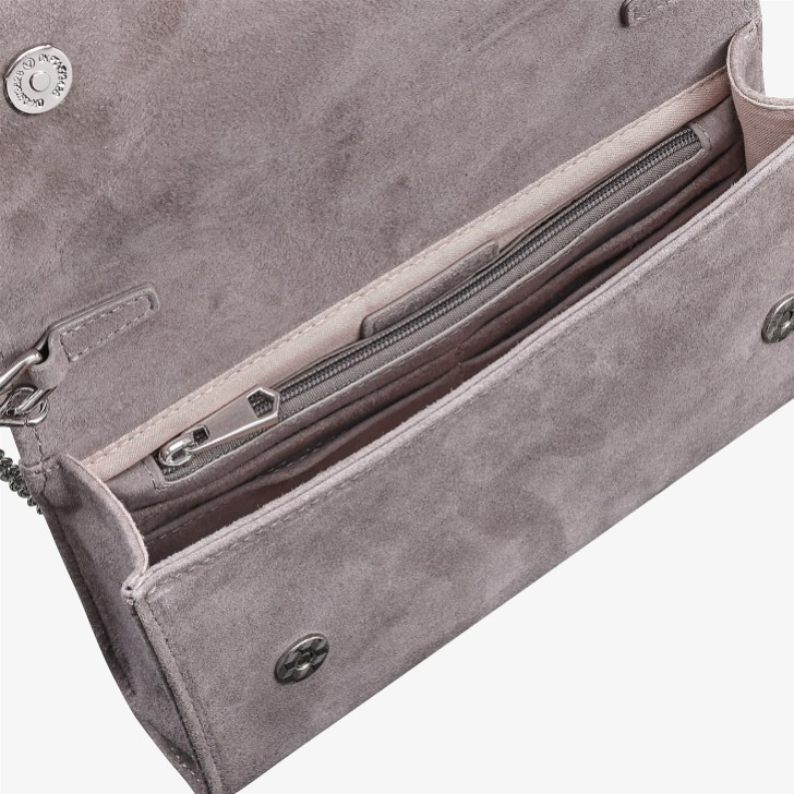 Capollini Gray Suede and Leather Clutch Bag