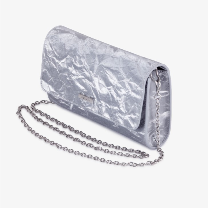 Capollini Pochette in pelle nabuk grigio chiaro di luna